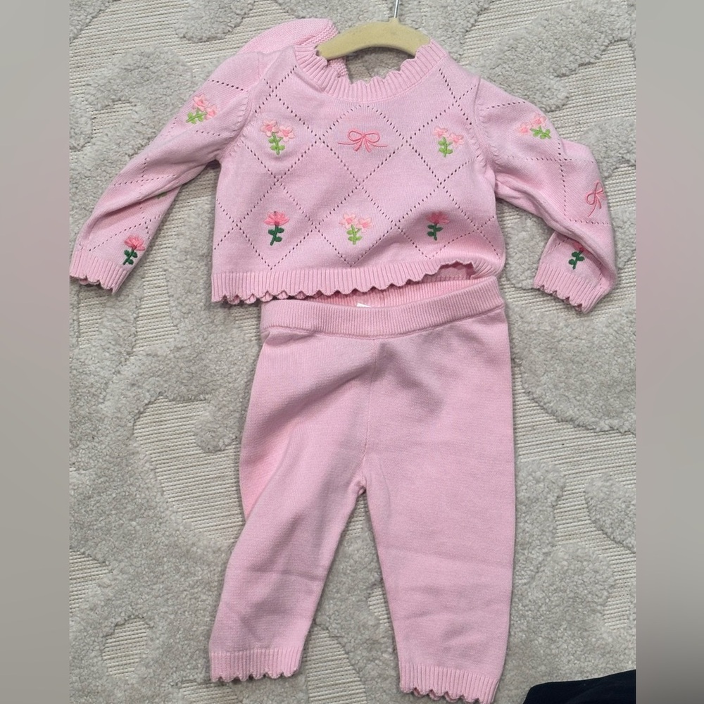 Gymboree Pink Knit Sweater and Pants Set
